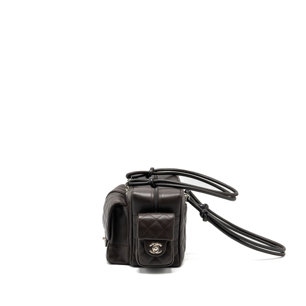 Chanel Vintage Cambo Reporter Bag Calfskin Dark Brown