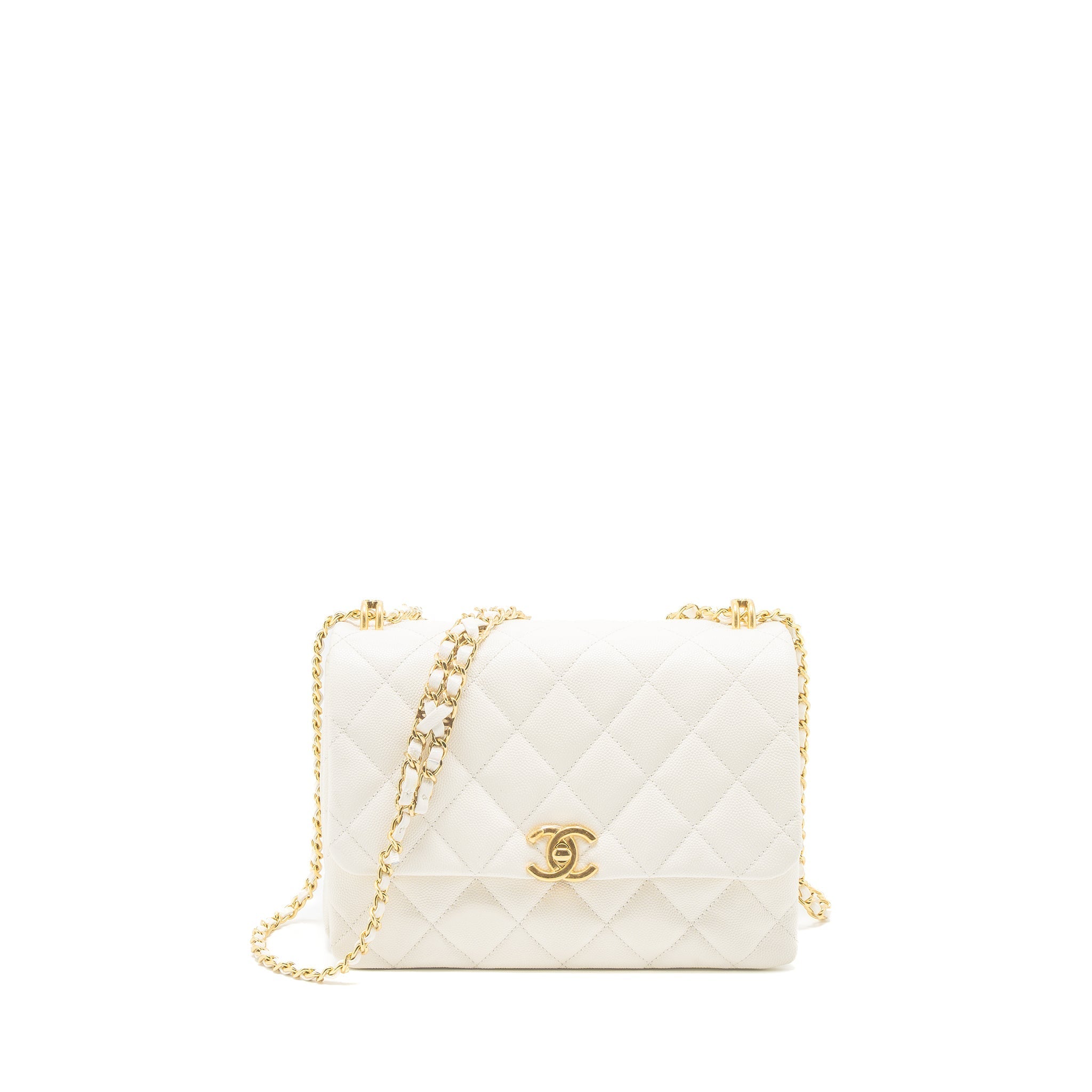 Chanel 21K Coco First Caviar White Brushed  (Microchip)