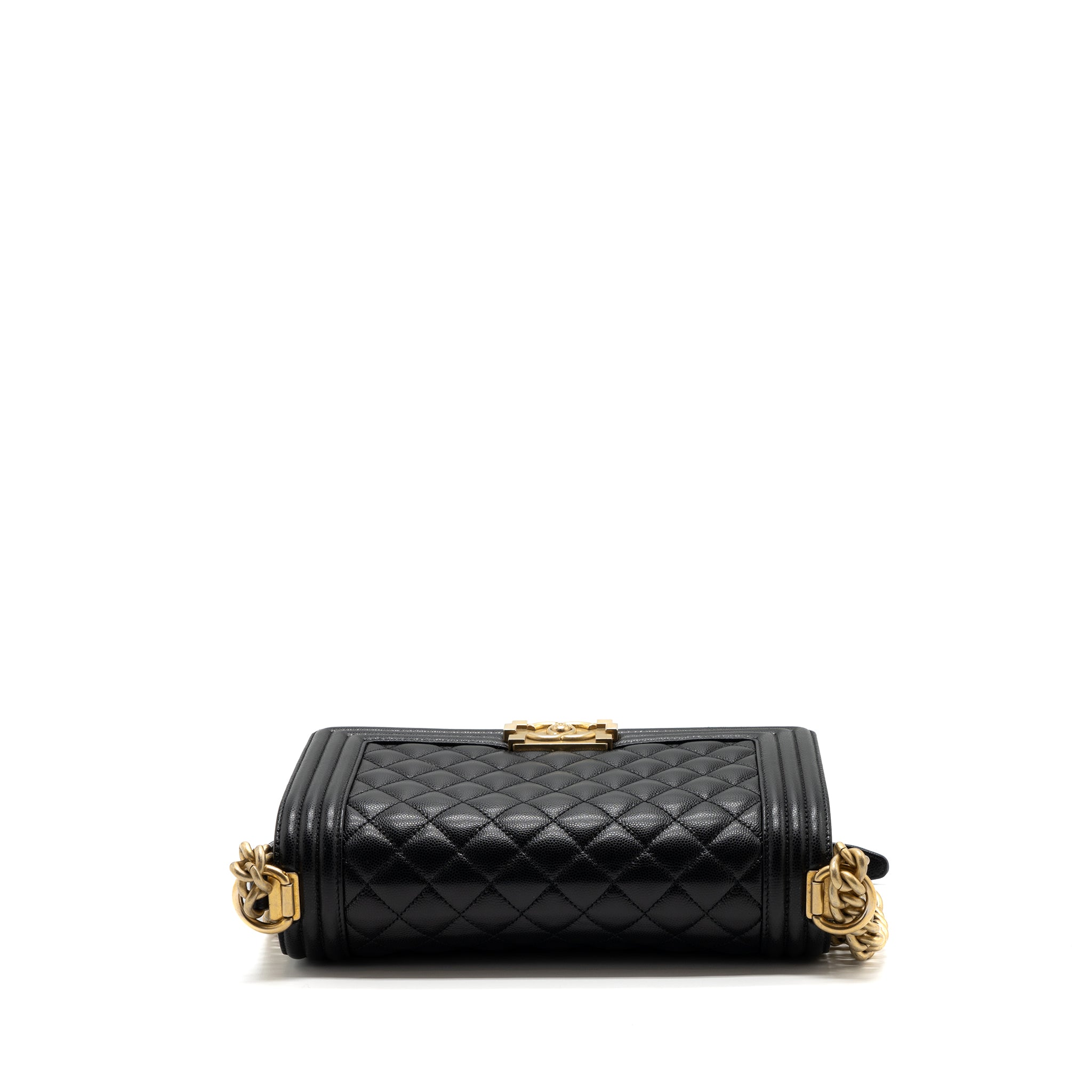 Chanel Medium Classic Boy Bag Caviar Black  (microchip)