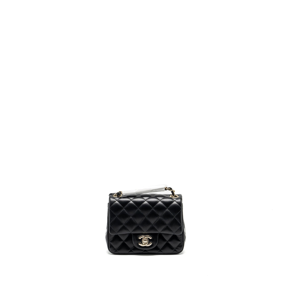 Chanel mini square flap bag lambskin black L (microchip)