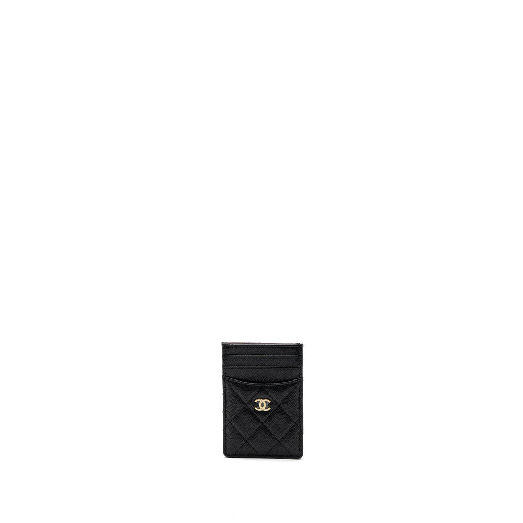 Chanel 23K vertical card holder caviar black L (microchip)