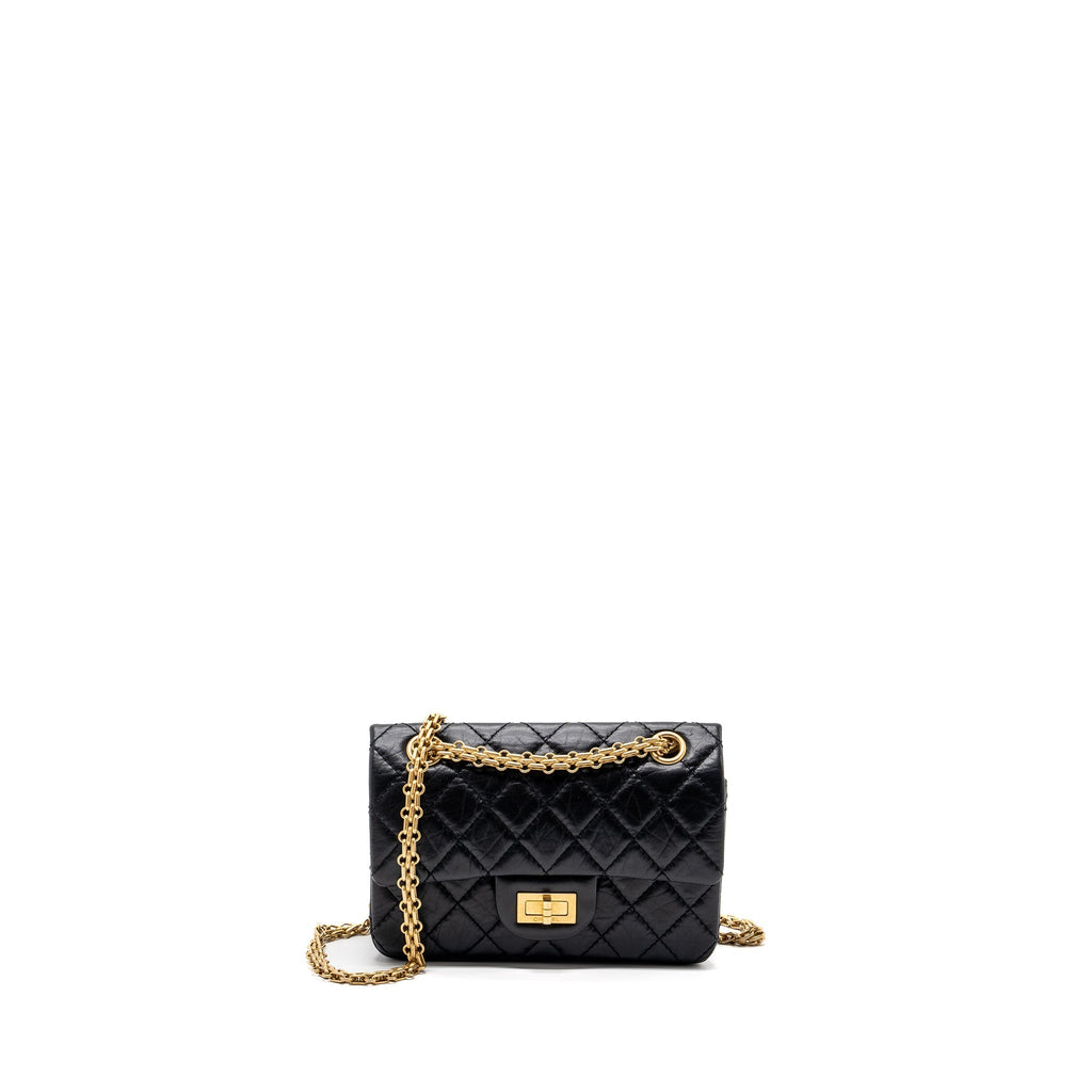 Chanel Mini 2.55 Reissue Flap Bag Aged Calfskin Black (microchip)