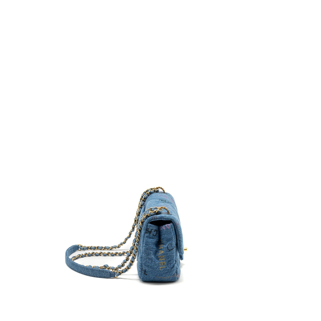 Chanel 22P Flap bag denim blue  (microchip)