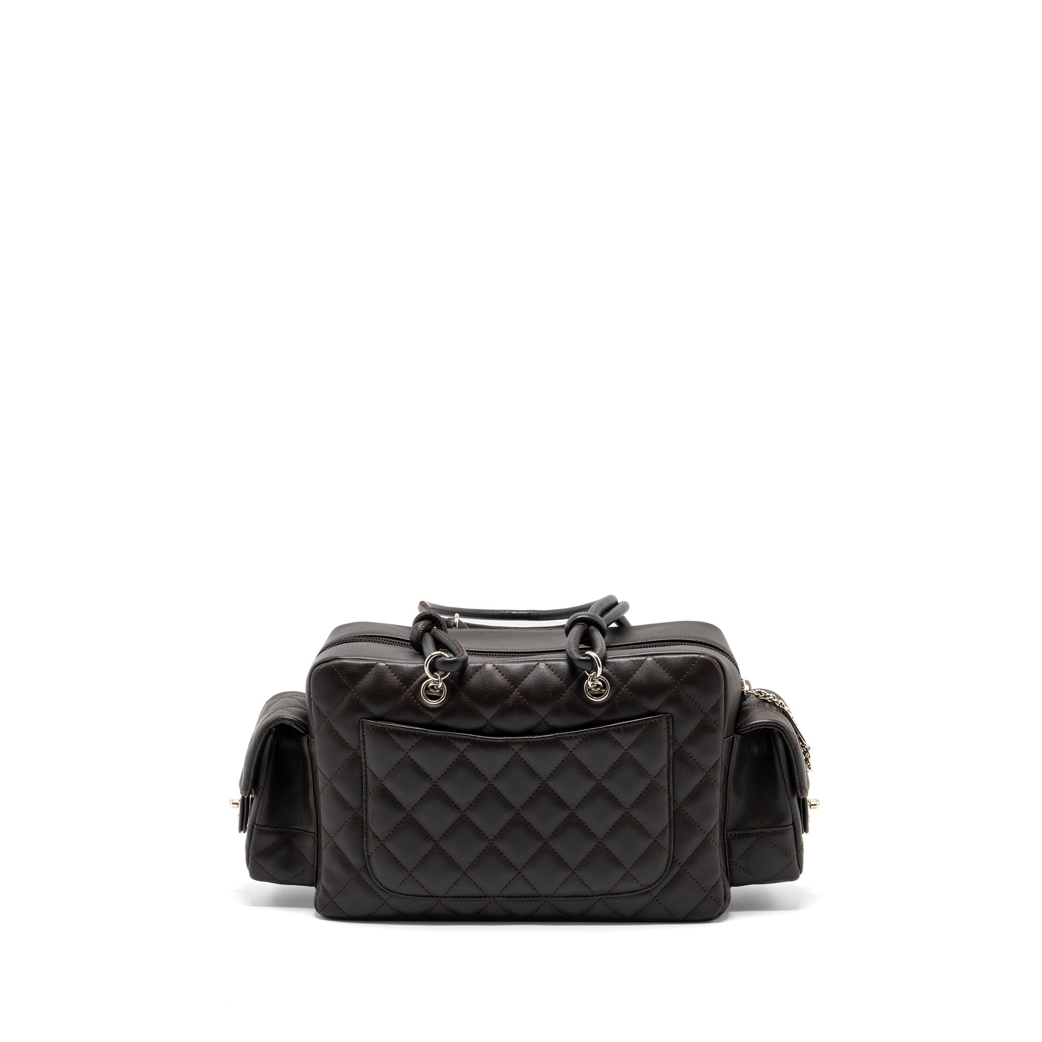 Chanel Vintage Cambo Reporter Bag Calfskin Dark Brown