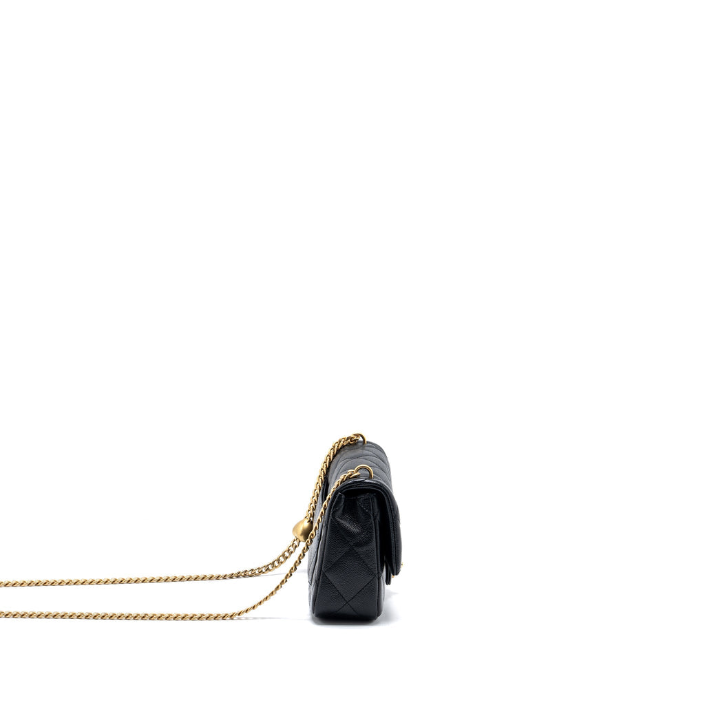 Chanel 23p Coco Love Flap Bag Caviar Black  (microchip)