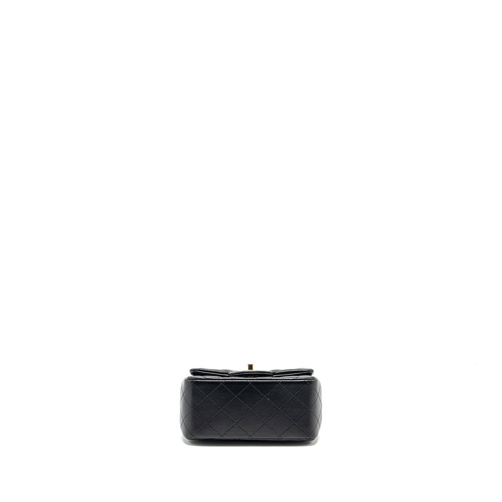 Chanel mini square flap bag lambskin black L (microchip)