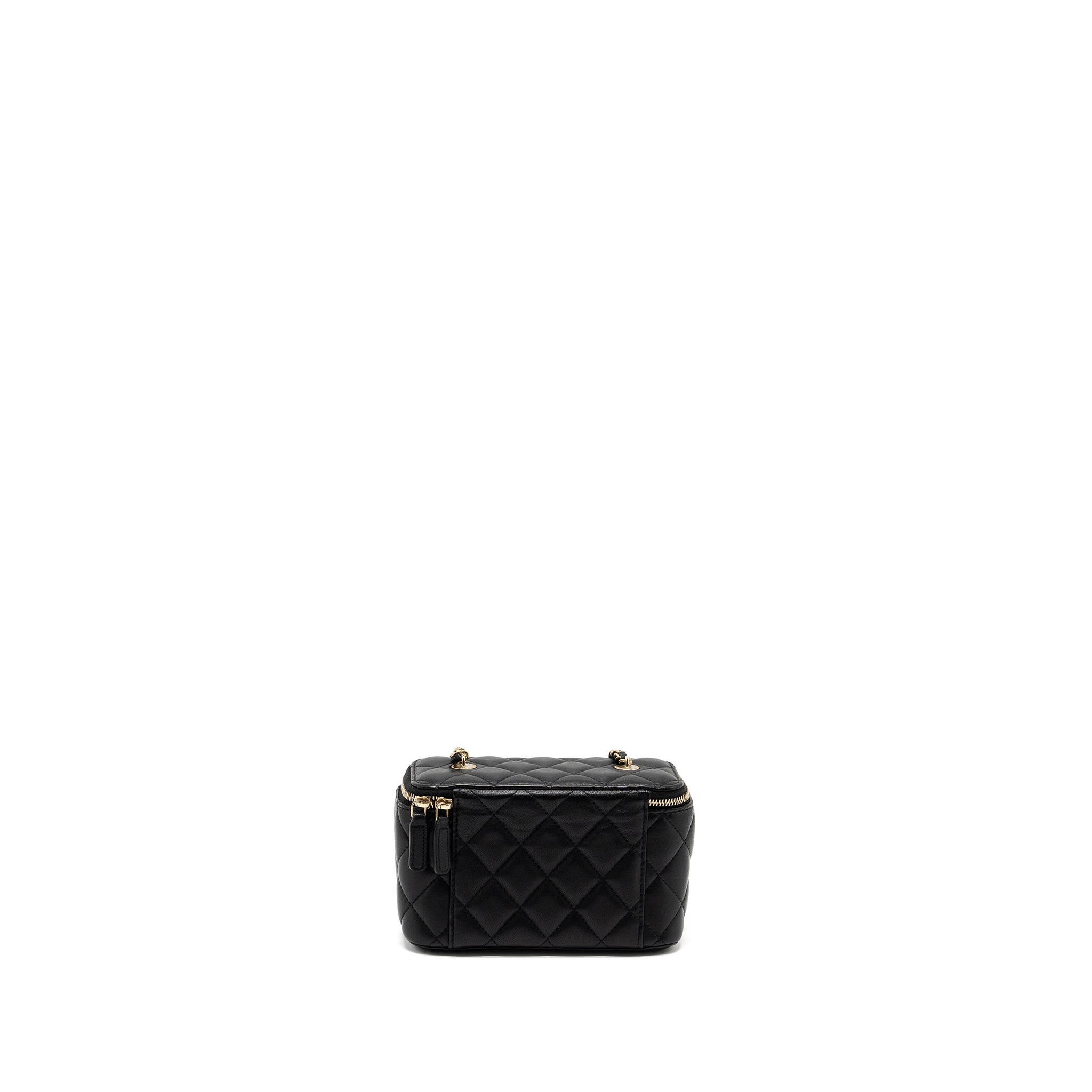 Chanel Long Vanity With Chain Lambskin Black L (Microchip)