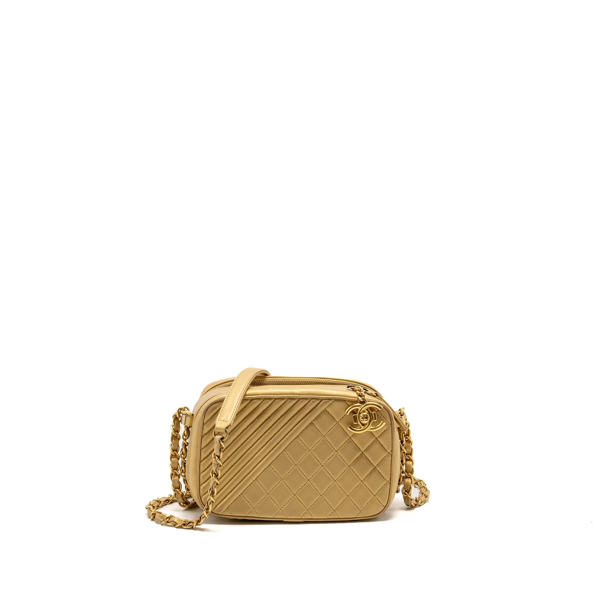Chanel Coco Boy Camera Bag Lambskin Gold