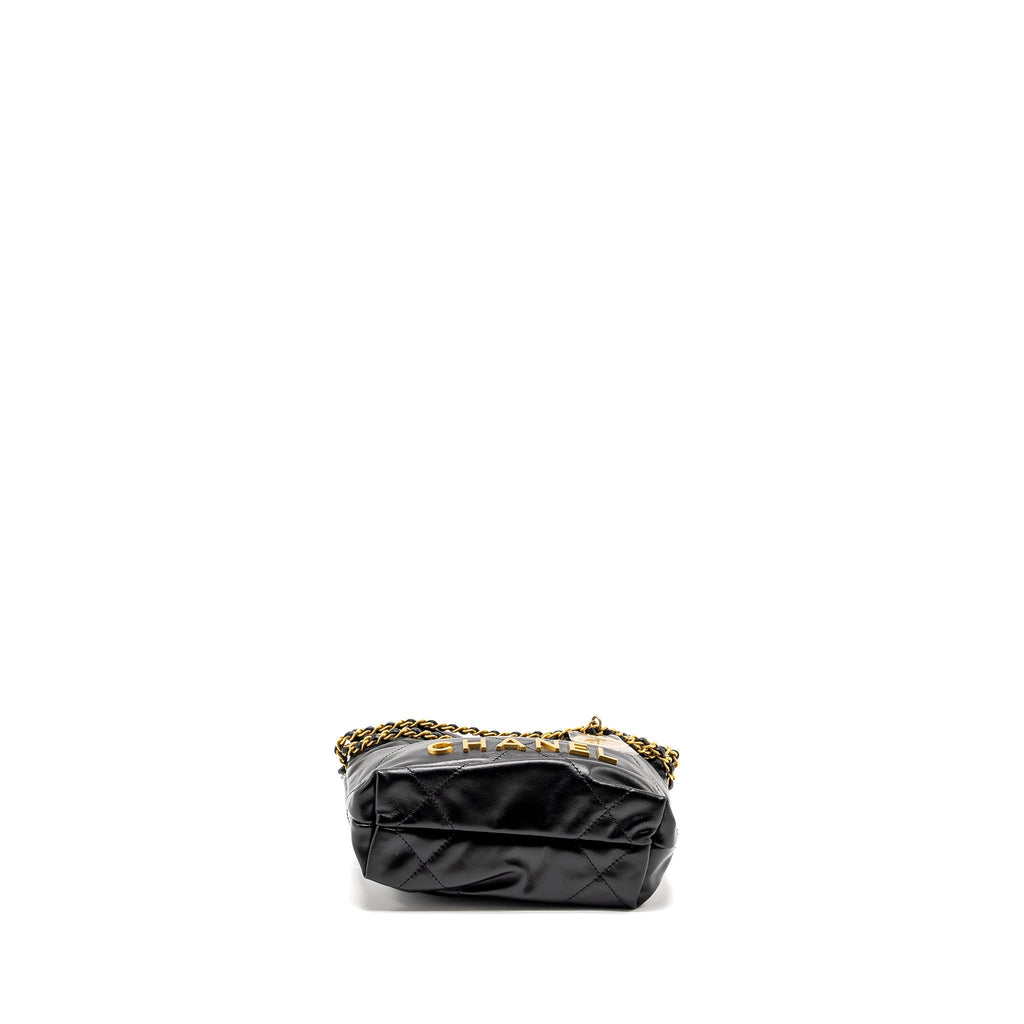 Chanel Mini 22 Bag Calfskin Black  (Microchip)