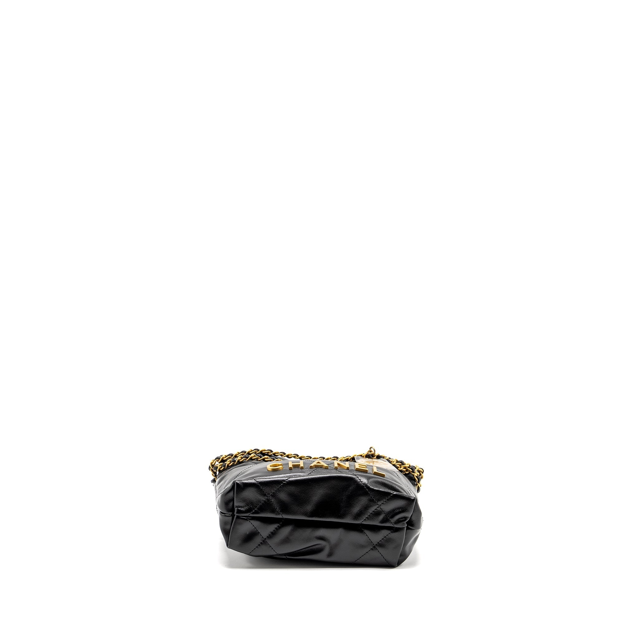 Chanel Mini 22 Bag Calfskin Black  (Microchip)