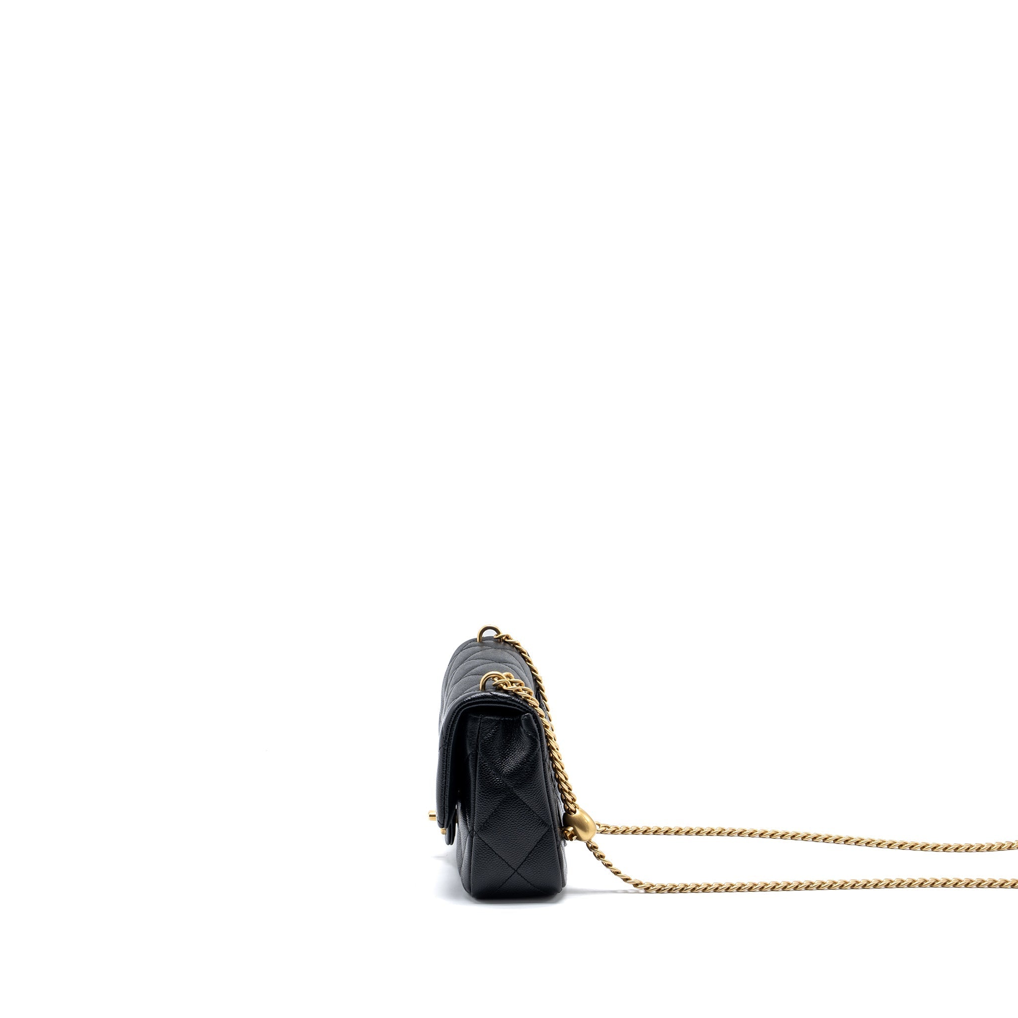 Chanel 23p Coco Love Flap Bag Caviar Black  (microchip)