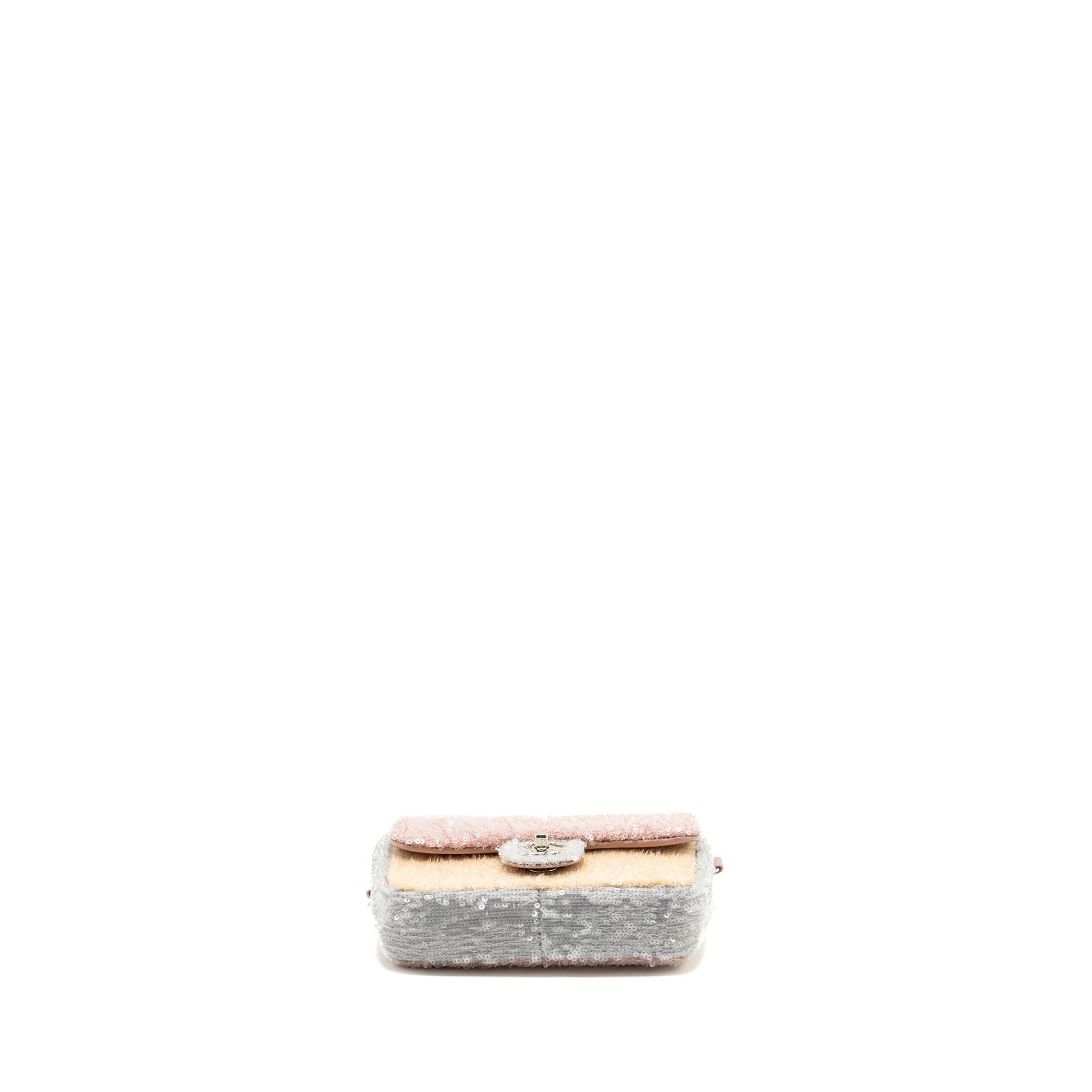 Chanel 18S Mini Waterfall Flap Bag Sequin Pink/Blue/Yellow