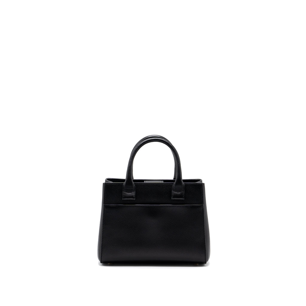 Chanel top handle small tote bag grained calfskin black L