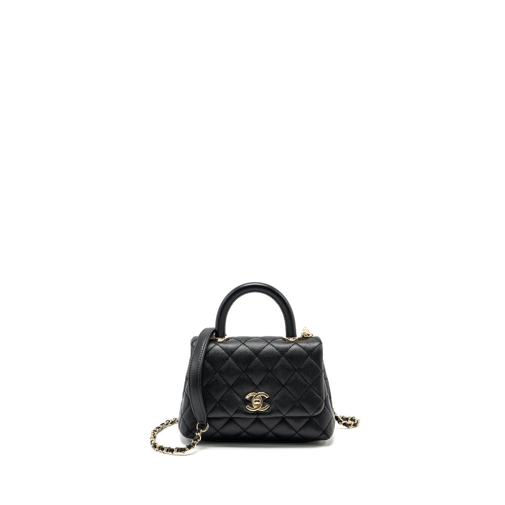 Chanel mini coco handle Caviar black L