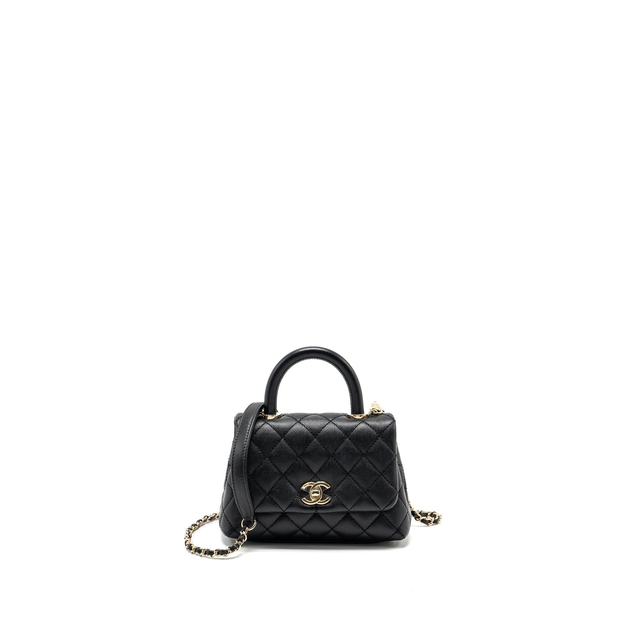 Chanel mini coco handle Caviar black L