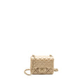 Chanel mini square flap bag lambskin gold
