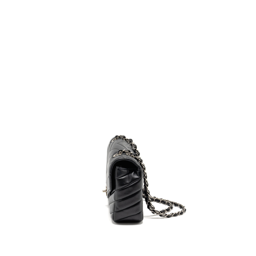Chanel Envelop Flap Bag Chevron Caviar Black