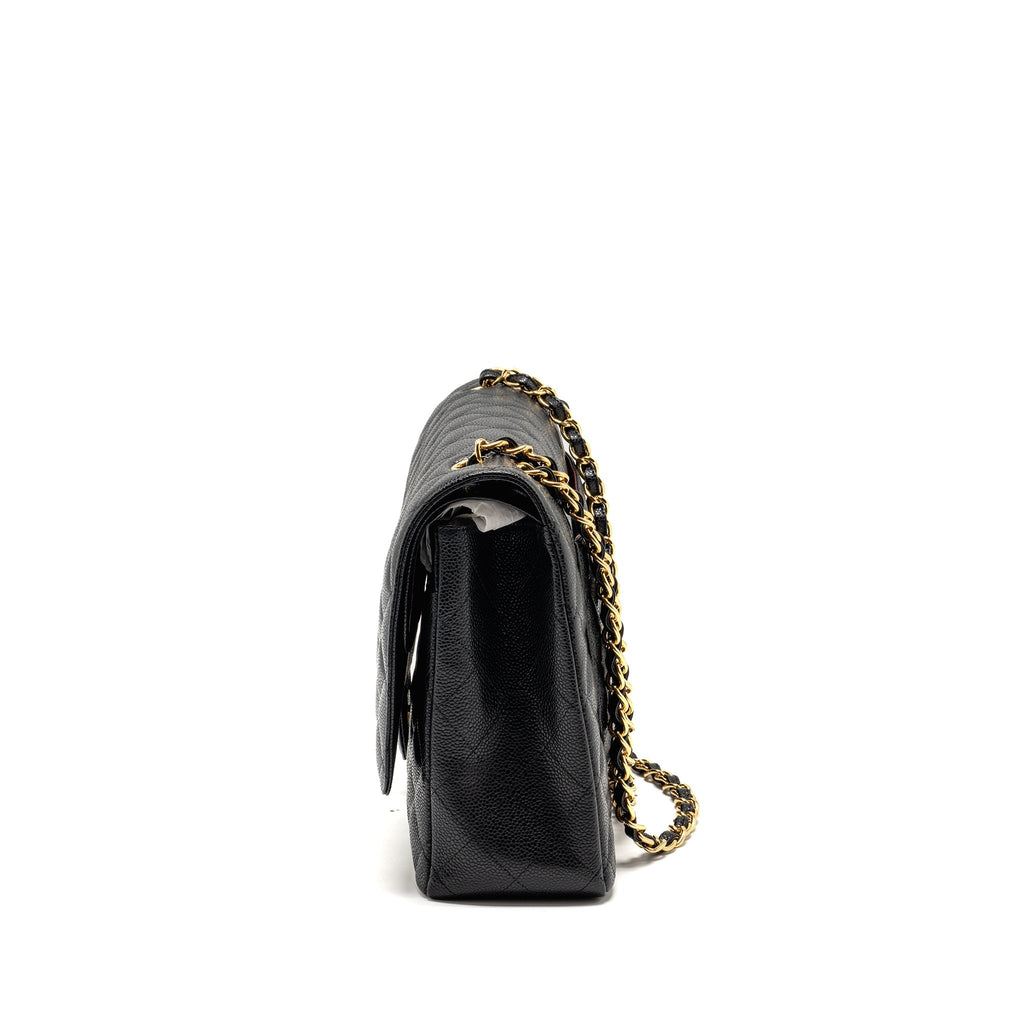 Chanel Maxi Classic Double Flap Bag Caviar Black
