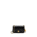 Chanel 24k Pearl Crush Mini Rectangular Flap Bag Shiny Lambskin Black  (microchip)