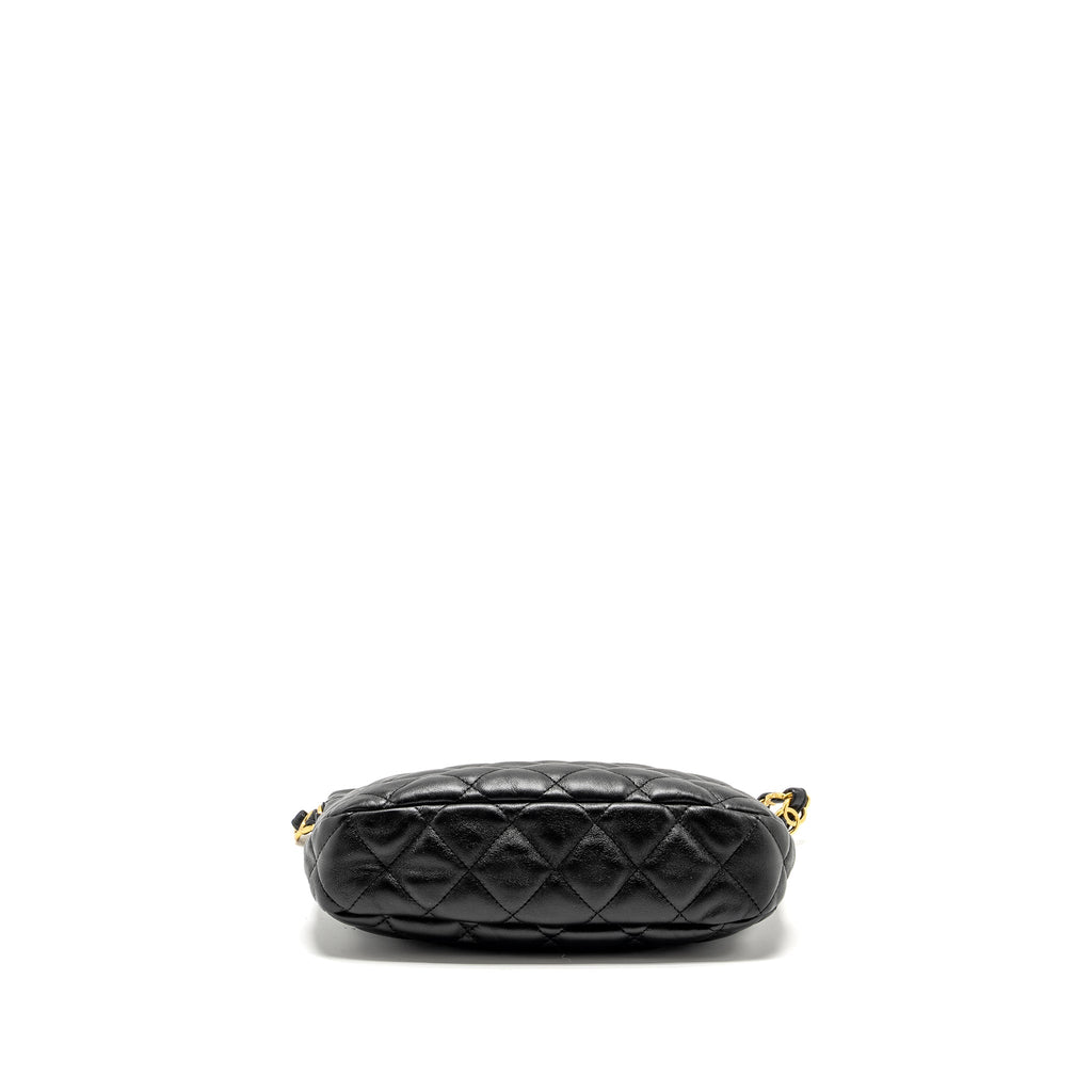 Chanel 22K Hobo Shoulder Bag Lambskin Black  (Microchip)