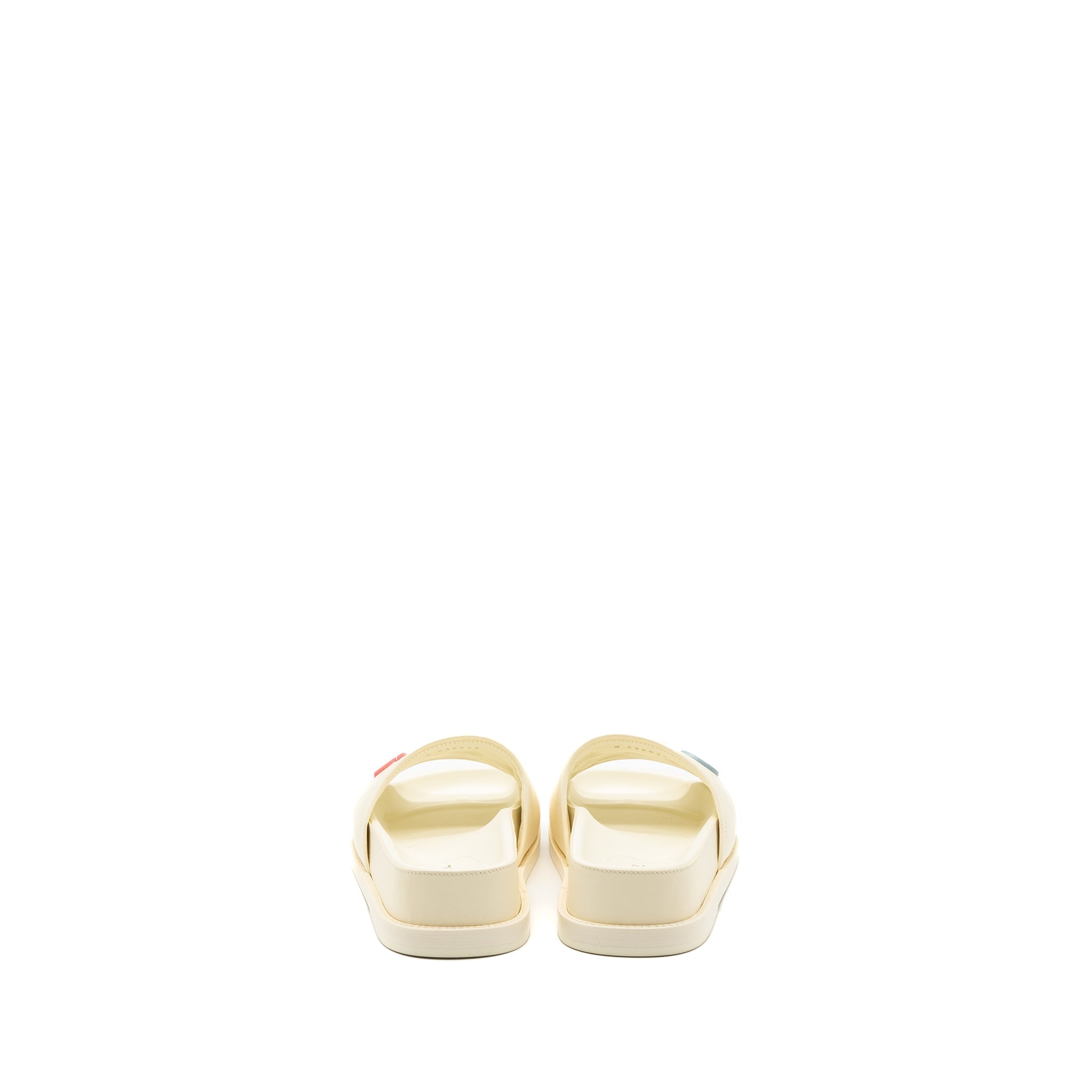 Chanel Size 38 Letter Sandal Leather White/Multicolour