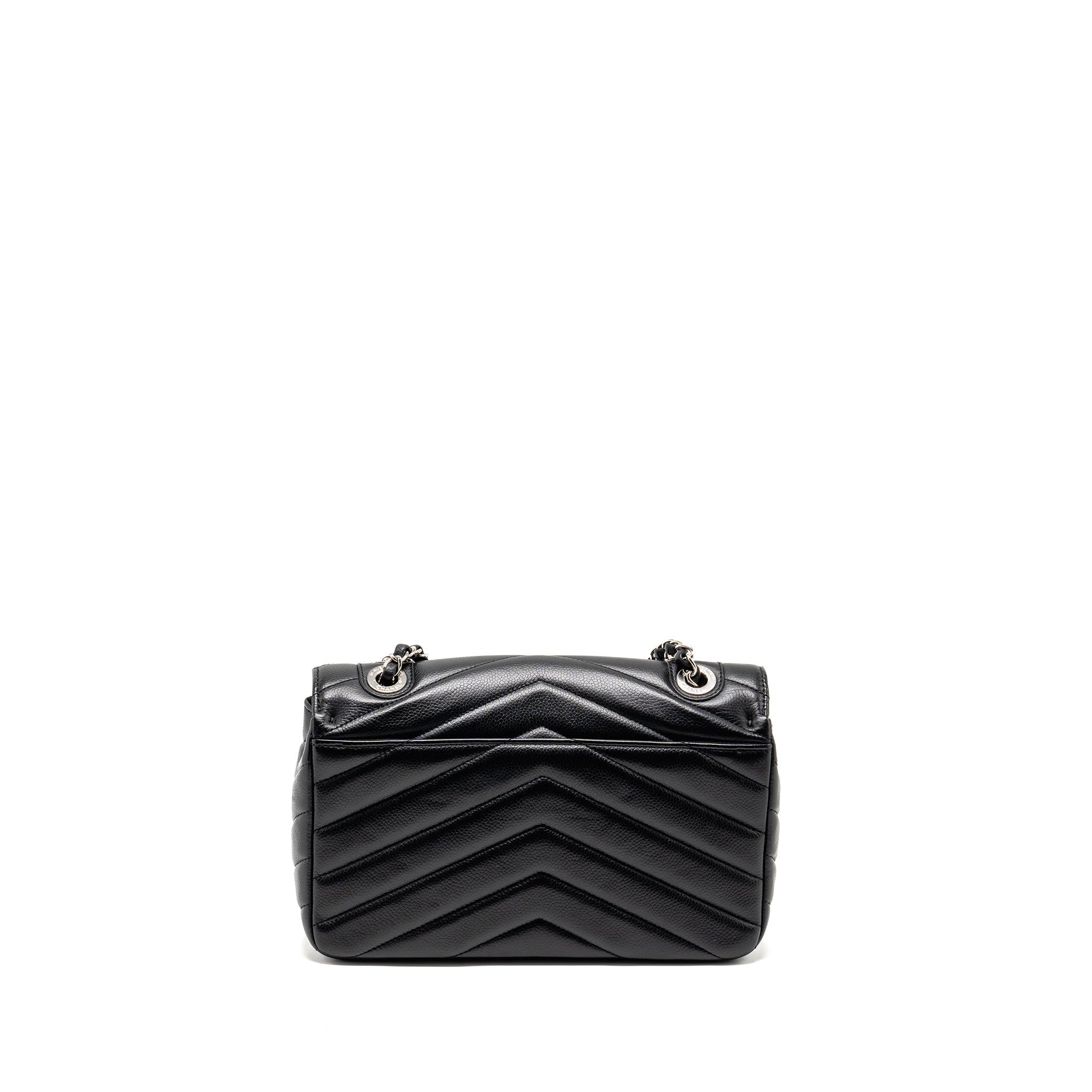 Chanel Envelop Flap Bag Chevron Caviar Black