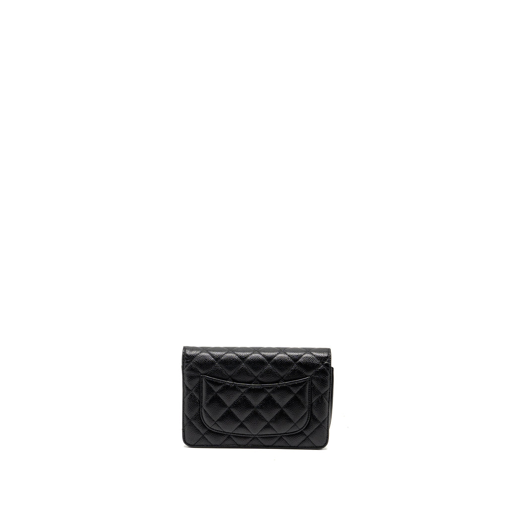Chanel Classic wallet on chain caviar Black