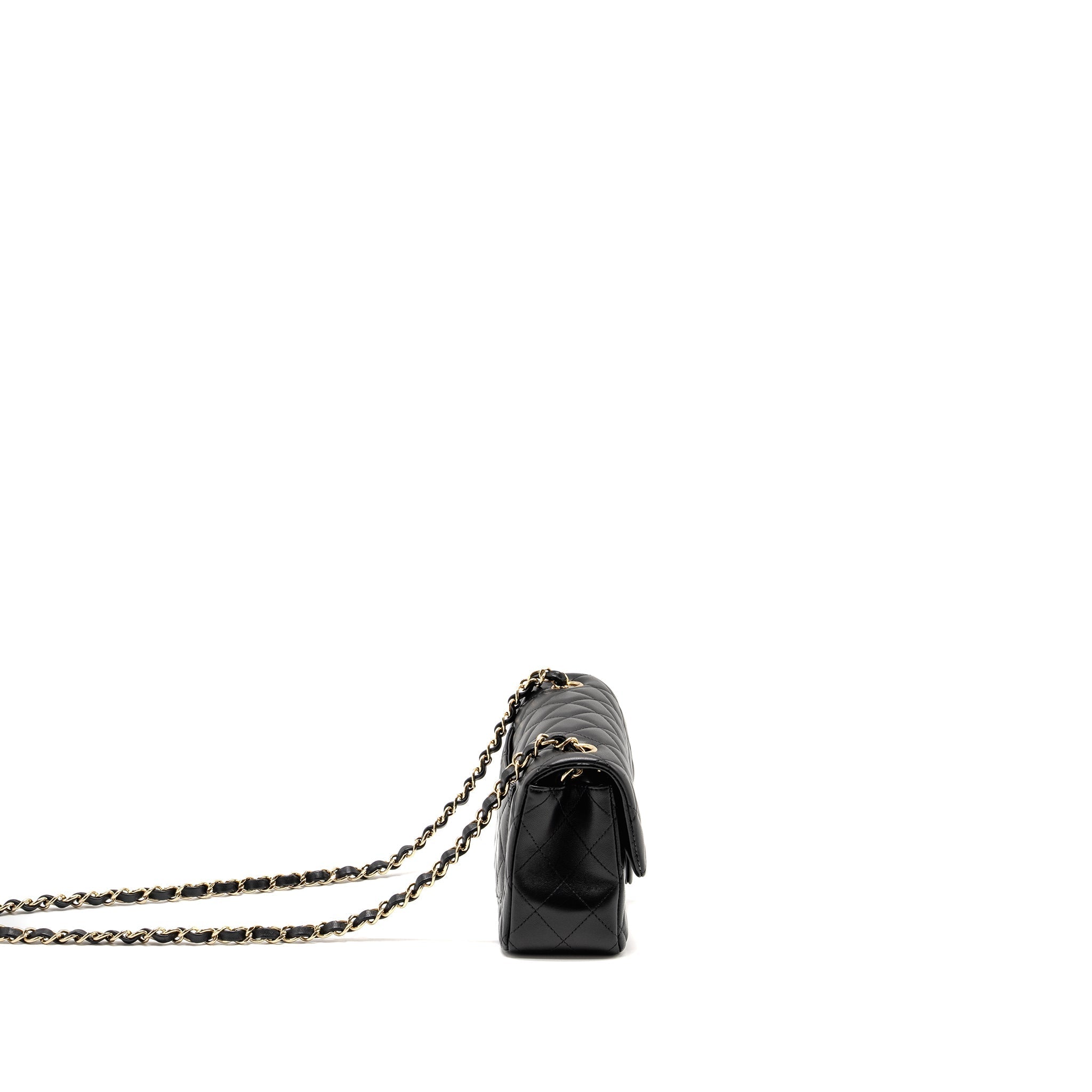 Chanel Mini Rectangular Flap Bag Lambskin Black L (Microchip)