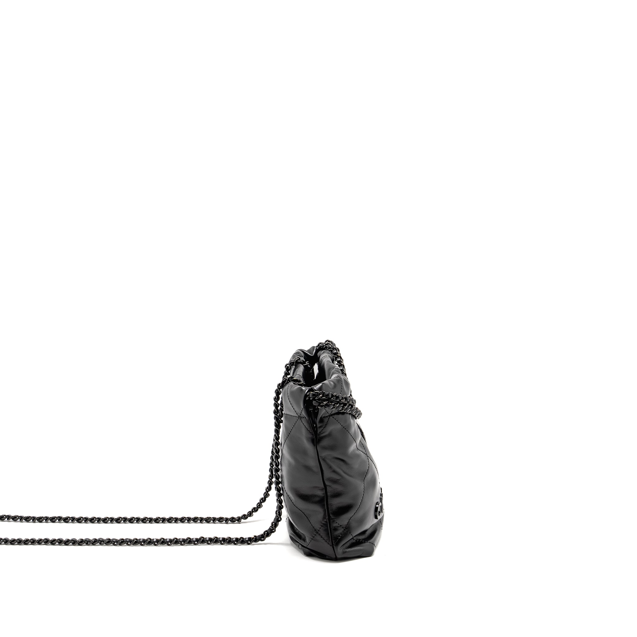 Chanel Mini 22 Bag Calfskin So Black (Microchip)