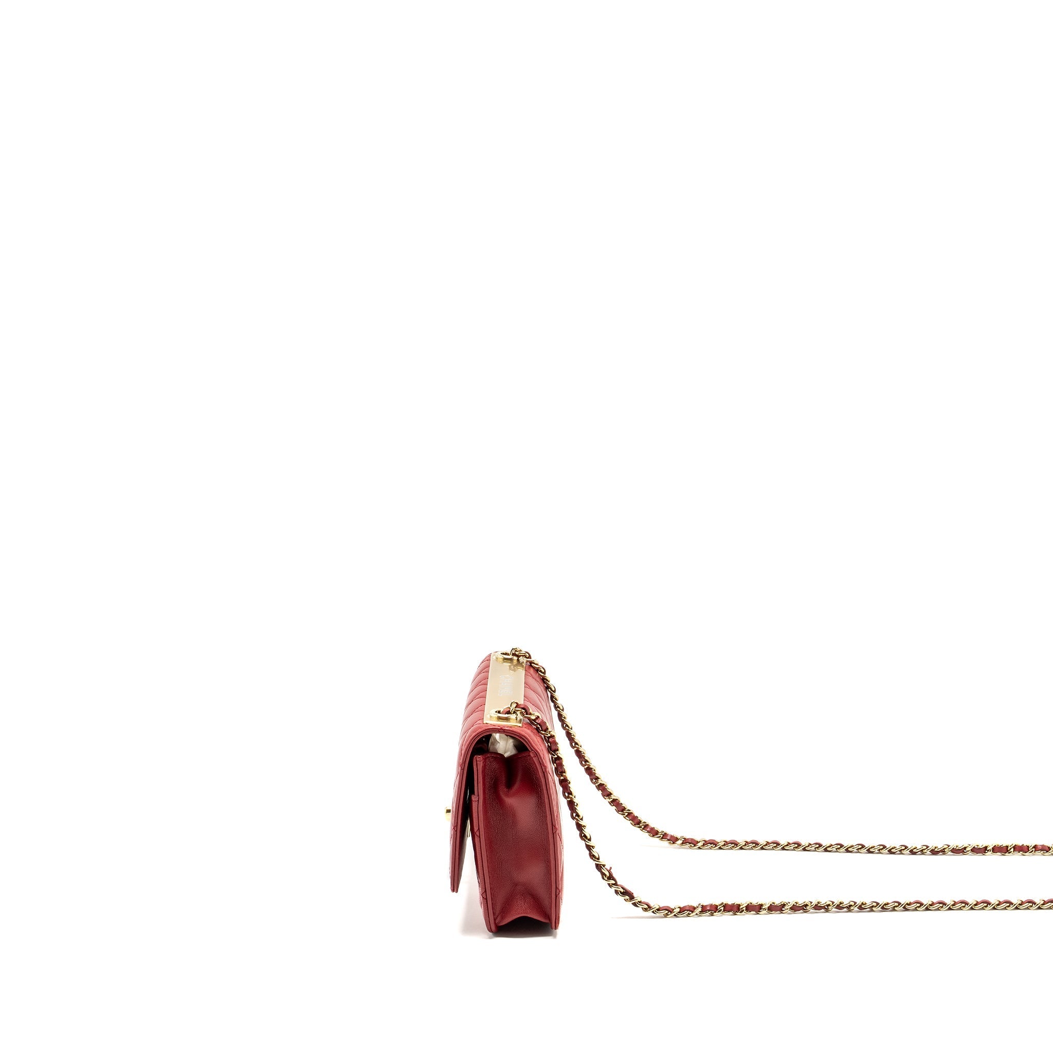 Chanel Trendy CC Wallet On Chain Lambskin Red L