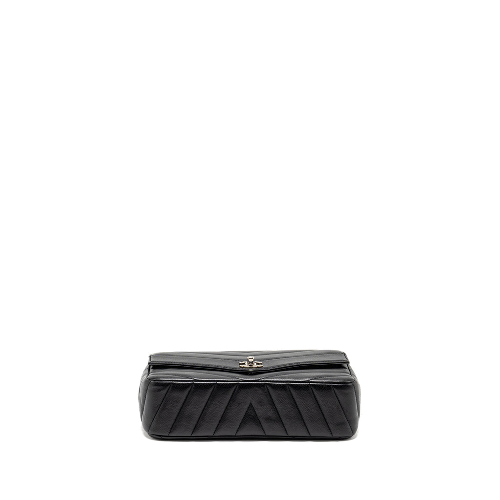 Chanel Envelop Flap Bag Chevron Caviar Black