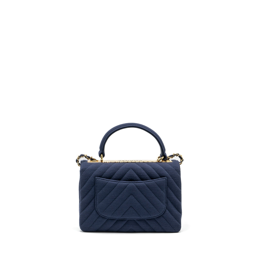 Chanel Small Chevron Trendy CC fabric navy