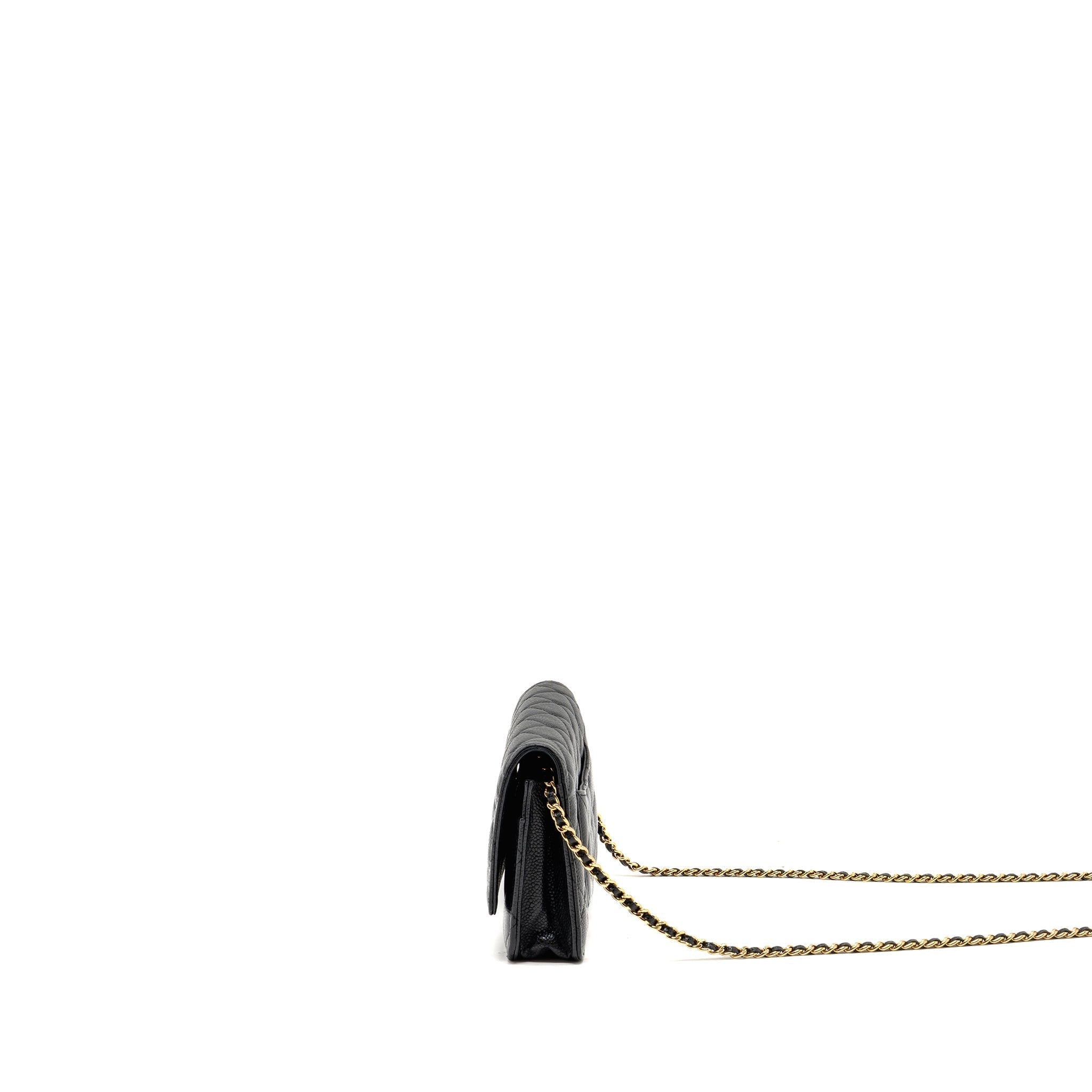 Chanel Classic wallet on chain caviar Black