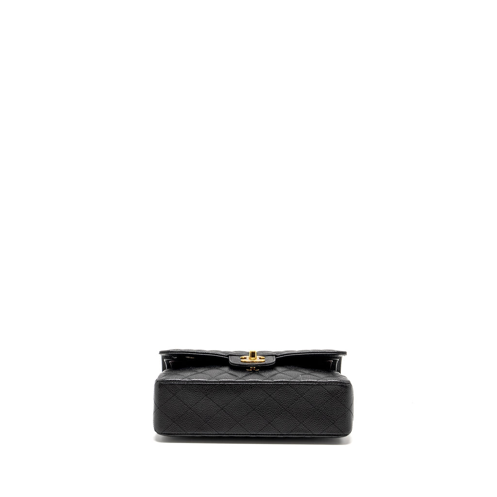Chanel Small Classic Double Flap Bag Caviar Black  (microchip)