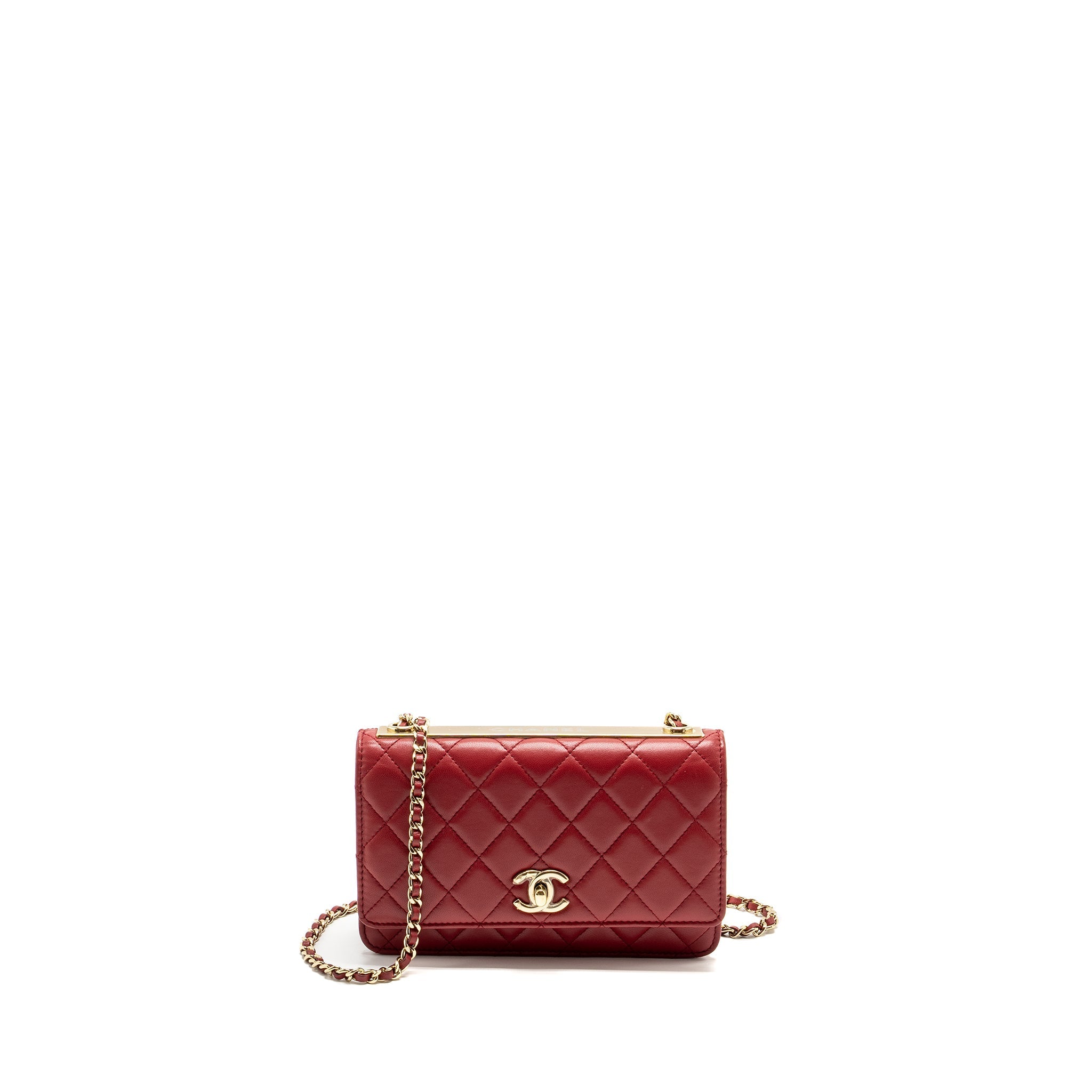 Chanel Trendy CC Wallet On Chain Lambskin Red L