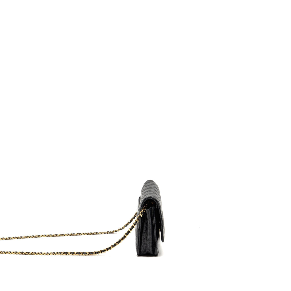 Chanel Classic wallet on chain caviar Black