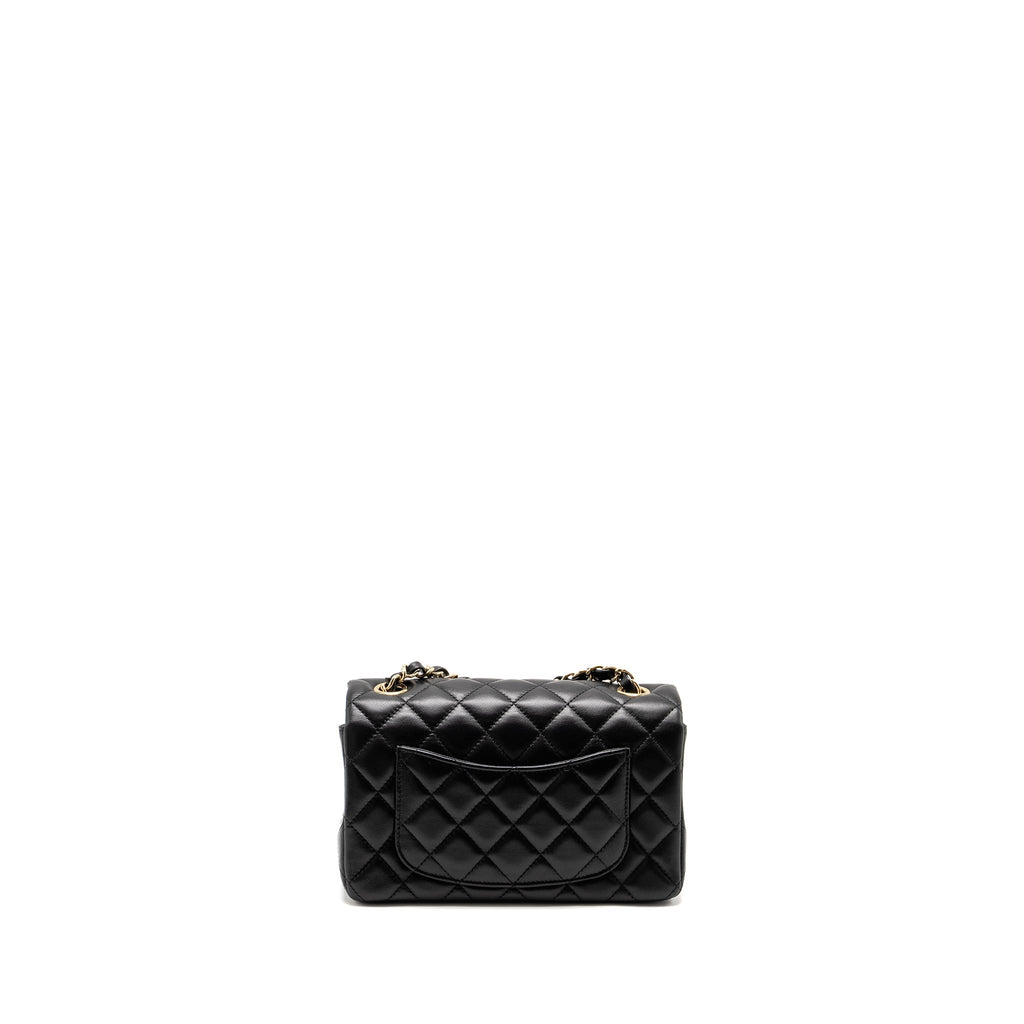 Chanel Mini Rectangular Flap Bag Lambskin Black L (Microchip)