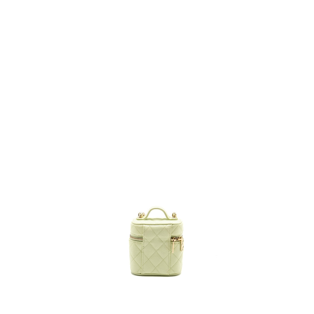 Chanel Mini Vertical Vanity with Chain Caviar Light Green L