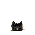 CHANEL 23C Small Hobo bag Shiny Calfskin Black Brushed (Microchip)