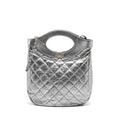 Chanel 31 BAG Quilted Crumpled Calfskin Metallic Silver