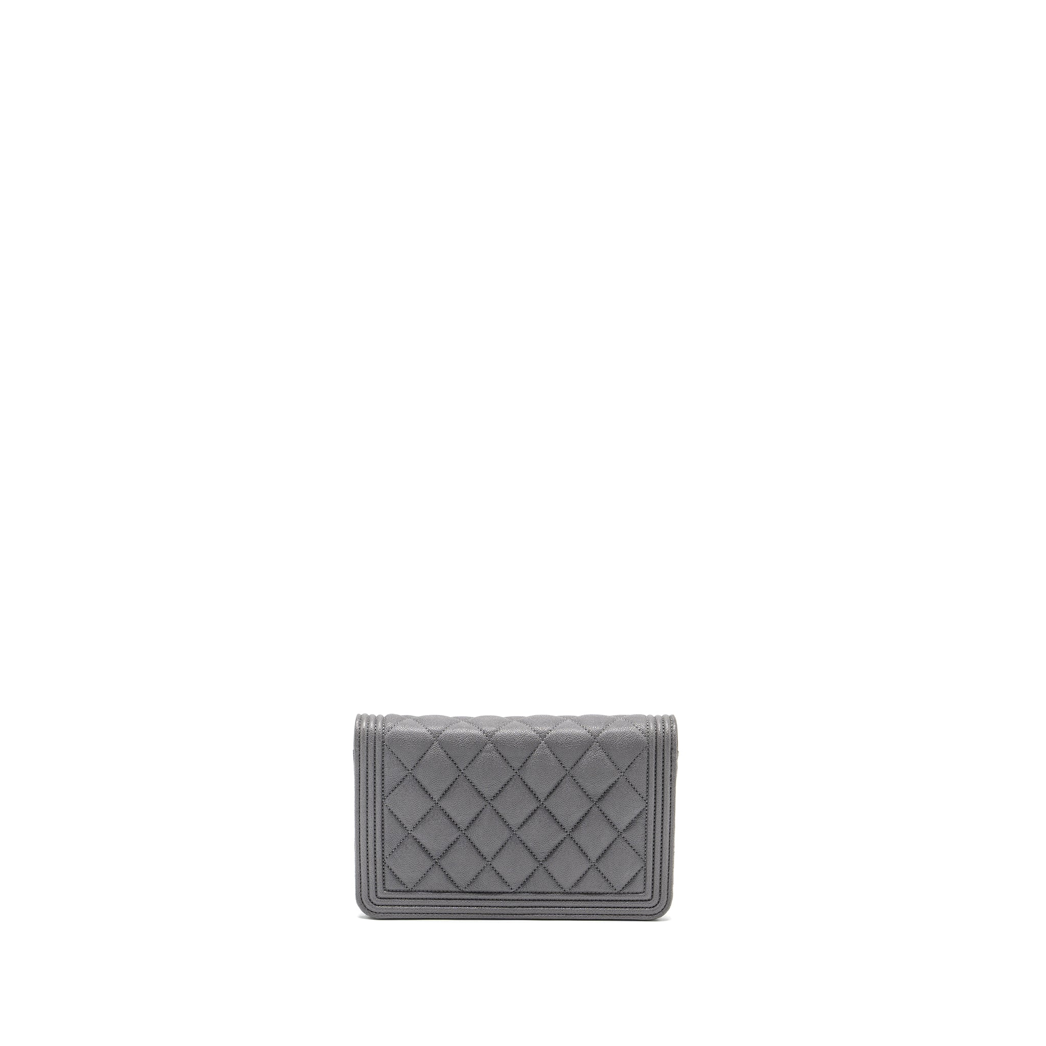 Chanel Boy Wallet on Chain caviar grey L