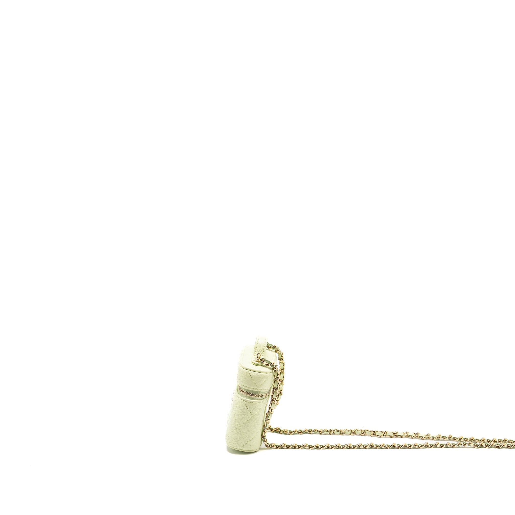 Chanel Mini Vertical Vanity with Chain Caviar Light Green L