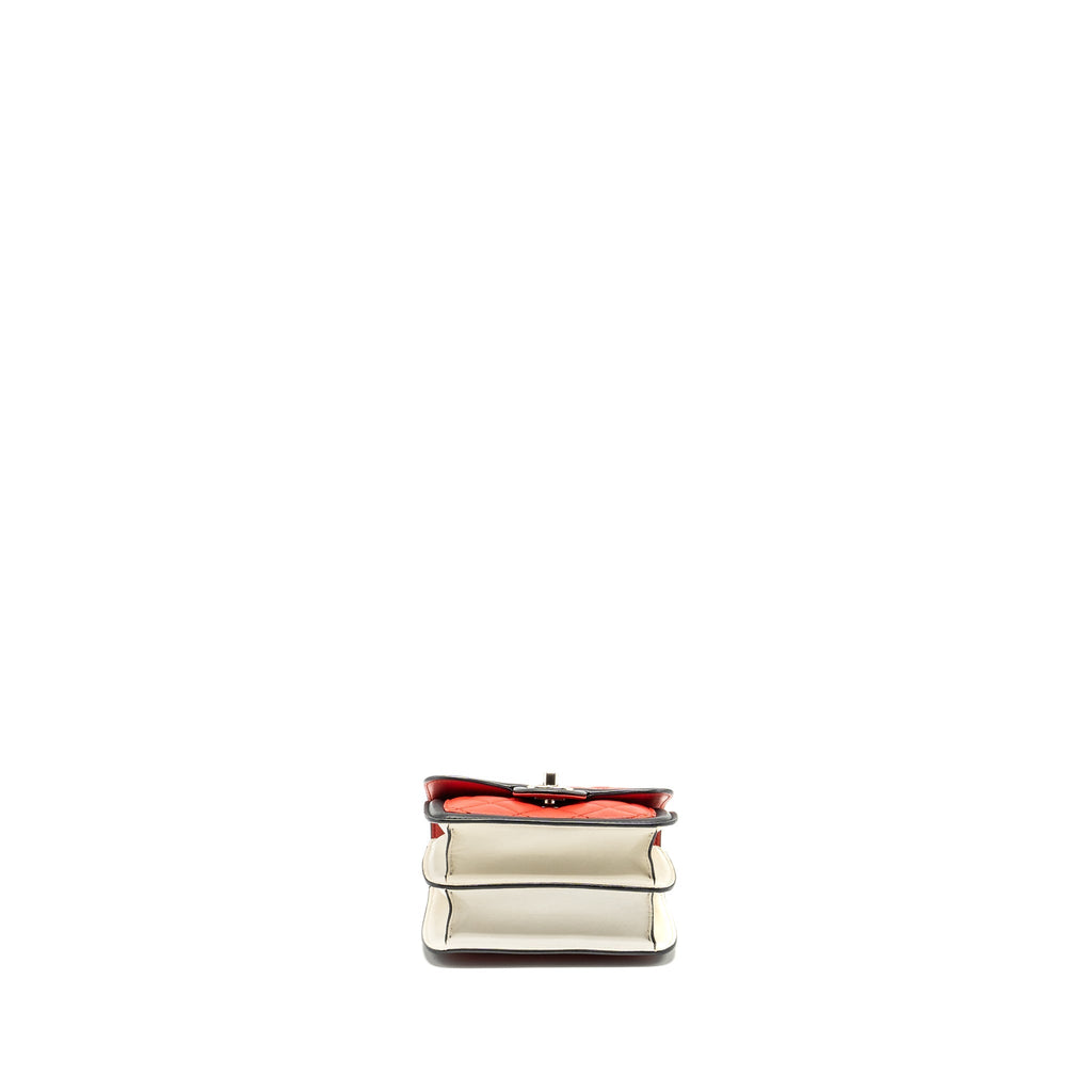 Chanel Tricolor Mini Graphic Flap Bag Lambskin Red/Black/White