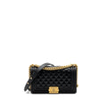 Chanel medium boy bag caviar black brushed  (microchip )