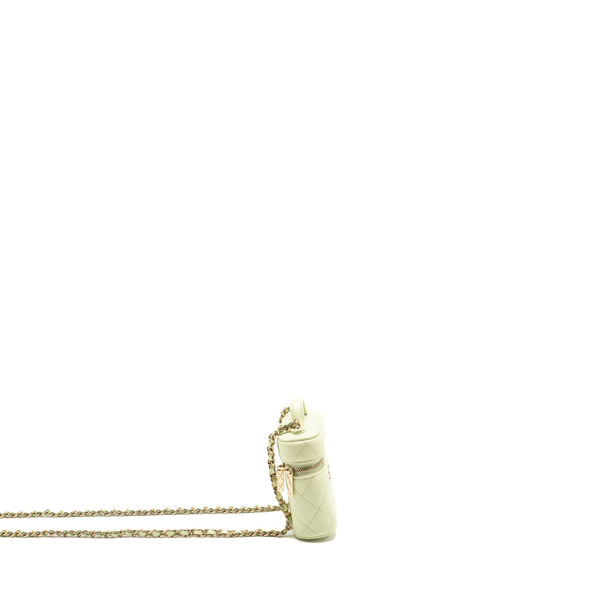 Chanel Mini Vertical Vanity with Chain Caviar Light Green L