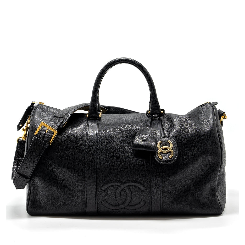 Chanel Vintage Travel Bag Caviar Black