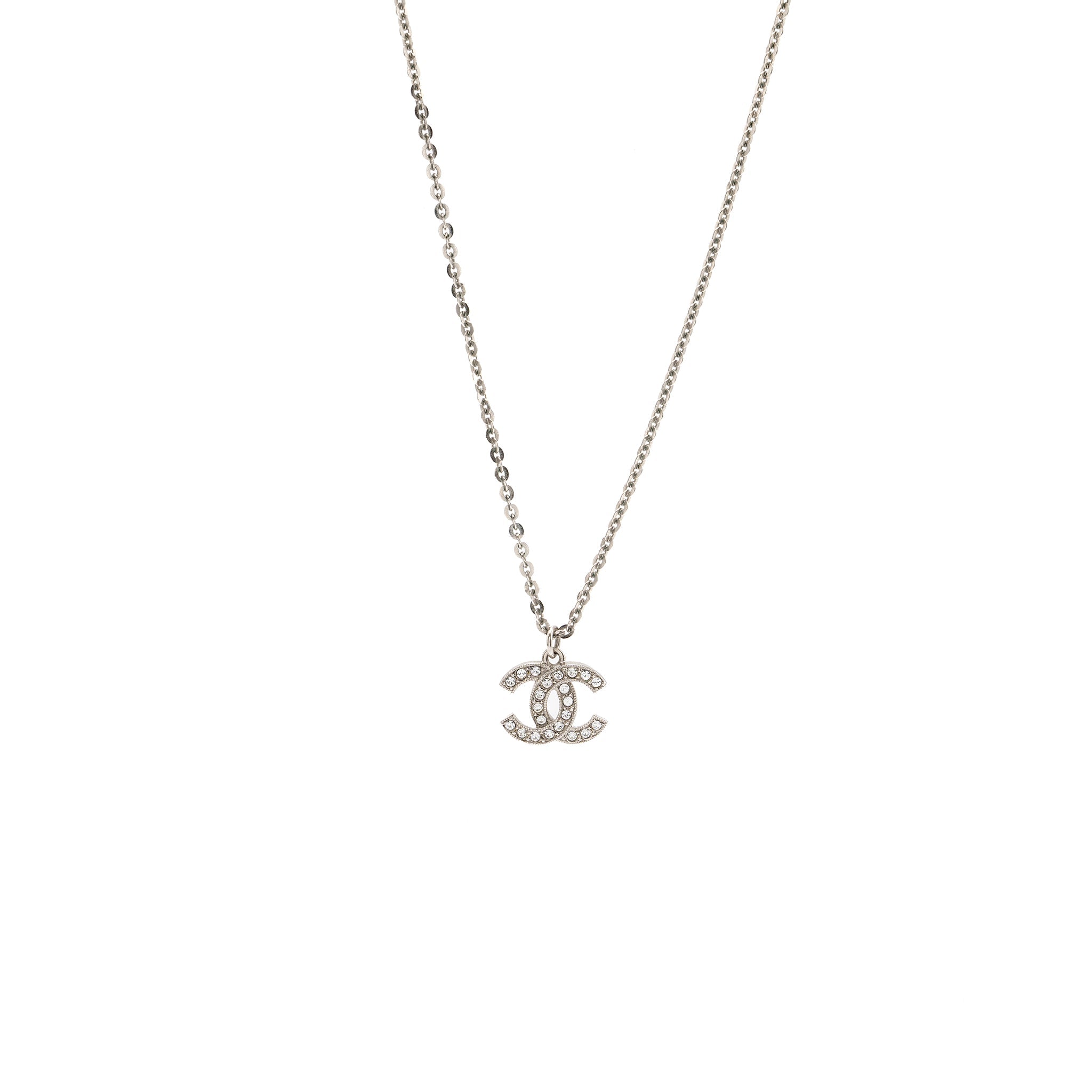 CHANEL CC LOGO NECKLACE CRYSTAL
