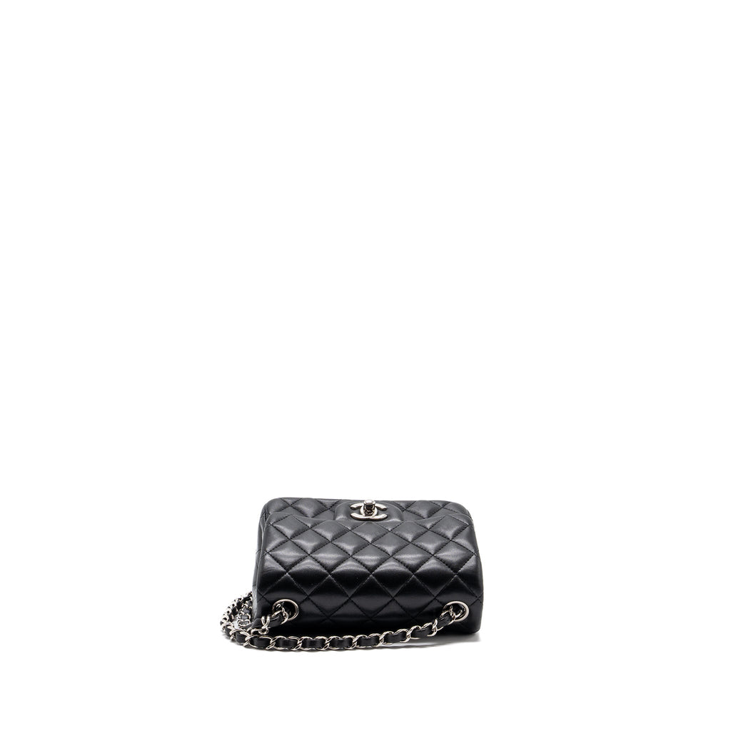 Chanel mini square flap bag lambskin black