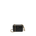 Chanel 24a Long Vanity Case With CC Logo Adjustable Chain Lambskin Black (microchip)