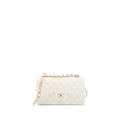 Chanel Small Classic Double Flap Bag Caviar White L (Microchip)